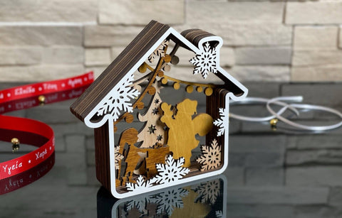 Christmas House Template, Laser Cut Files SVG LaserCutano 