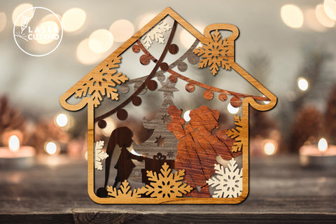 Christmas House Template, Laser Cut Files SVG LaserCutano 