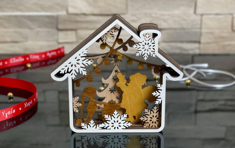 Christmas House Template, Laser Cut Files SVG LaserCutano 