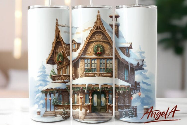 Christmas house / winter tumbler sublimation 20 oz tumbler Sublimation Angelina Semenova 