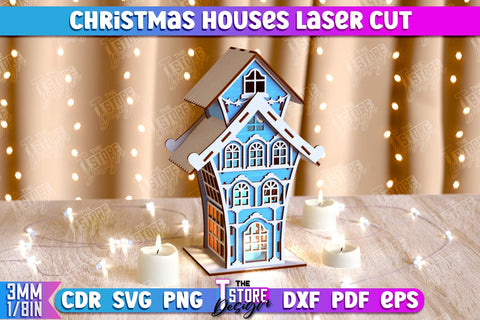 Christmas Houses Bundle | DIY | Christmas Tree Toy | Santas House | Christmas Village | CNC Files SVG The T Store Design 