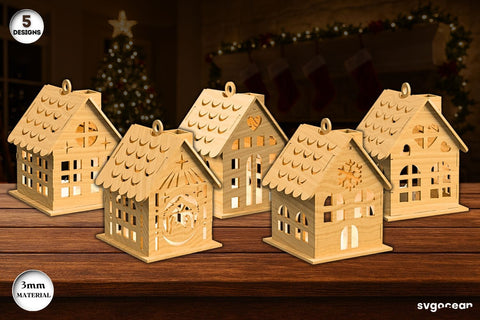 Christmas Houses Candle Holder Bundle SVG SvgOcean 