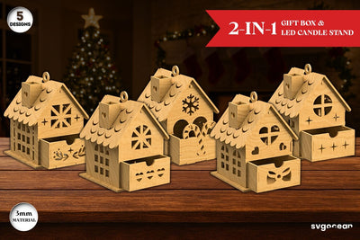 Christmas Houses Gift Box Bundle SVG SvgOcean 
