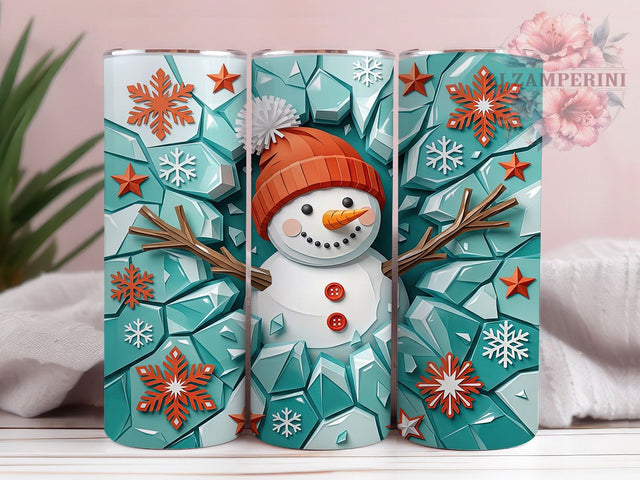 Christmas Ice Snowman 20oz Tumbler, Christmas Ice, Ice Snowman, Ice Snowman PNG, Christmas Snowman, Snowman Tumbler, Ice Tumbler Wrap, 20oz Tumbler Wrap Sublimation Li Zamperini 