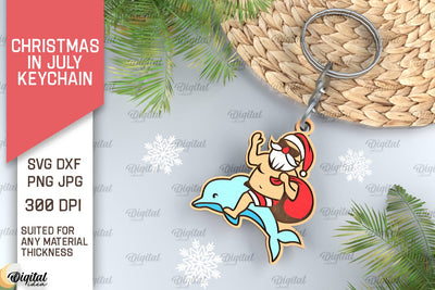 Christmas In July Keychain Laser Cut. Summer Christmas SVG SVG Evgenyia Guschina 