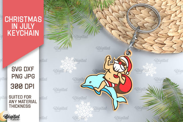 Christmas In July Keychain Laser Cut. Summer Christmas SVG SVG Evgenyia Guschina 