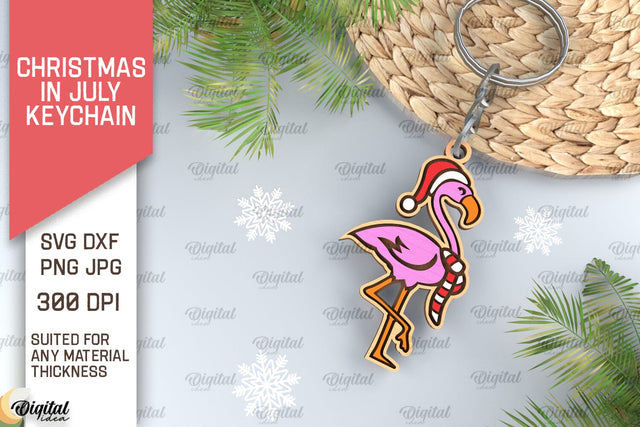 Christmas In July Keychain Laser Cut. Summer Christmas SVG SVG Evgenyia Guschina 