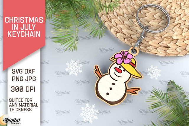 Christmas In July Keychain Laser Cut. Summer Christmas SVG SVG Evgenyia Guschina 