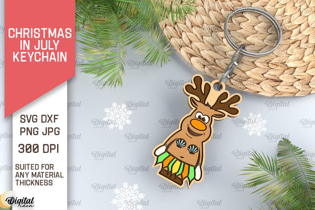 Christmas In July Keychain Laser Cut. Summer Christmas SVG SVG Evgenyia Guschina 