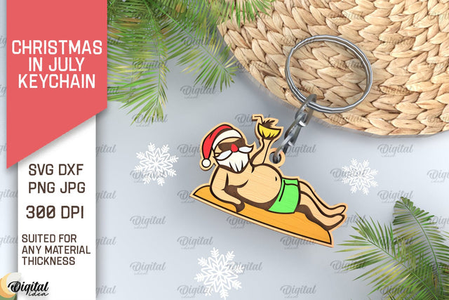 Christmas In July Keychain Laser Cut. Summer Christmas SVG SVG Evgenyia Guschina 