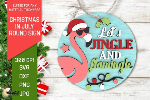 Christmas In July Round Sign Laser Cut. Christmas In July SVG SVG Evgenyia Guschina 