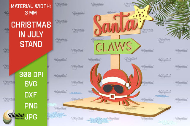 Christmas In July Stand Decor Lasercut. Summer Christmas SVG SVG Evgenyia Guschina 