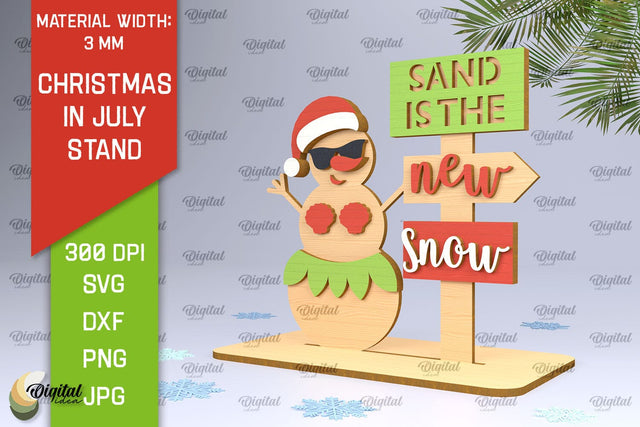 Christmas In July Stand Decor Lasercut. Summer Christmas SVG SVG Evgenyia Guschina 