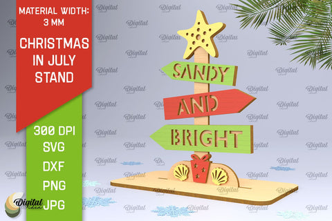 Christmas In July Stand Decor Lasercut. Summer Christmas SVG SVG Evgenyia Guschina 