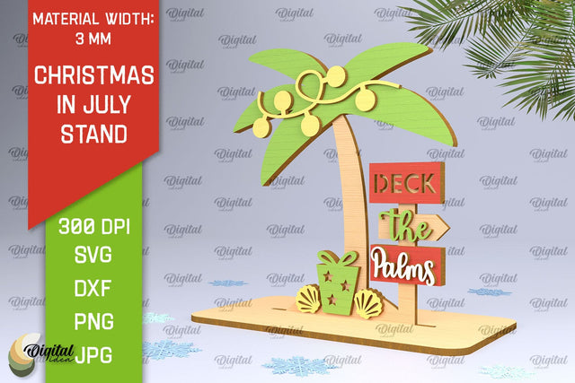 Christmas In July Stand Decor Lasercut. Summer Christmas SVG SVG Evgenyia Guschina 