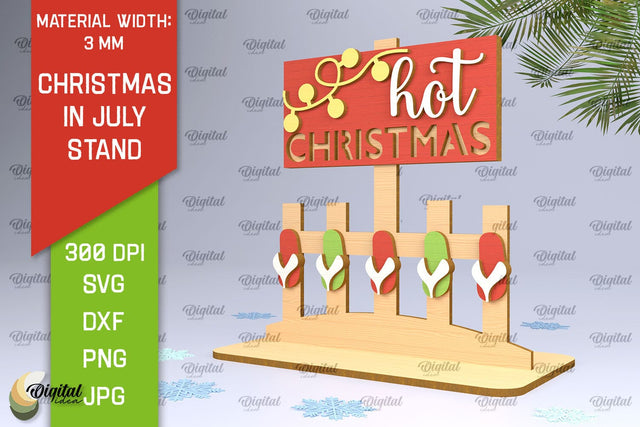Christmas In July Stand Decor Lasercut. Summer Christmas SVG SVG Evgenyia Guschina 