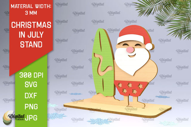 Christmas In July Stand Decor Lasercut. Summer Christmas SVG SVG Evgenyia Guschina 