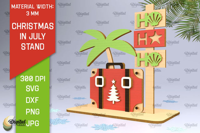 Christmas In July Stand Decor Lasercut. Summer Christmas SVG SVG Evgenyia Guschina 