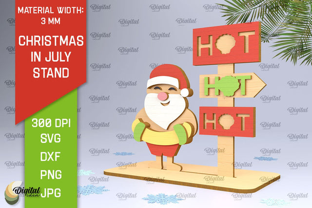 Christmas In July Stand Decor Lasercut. Summer Christmas SVG SVG Evgenyia Guschina 