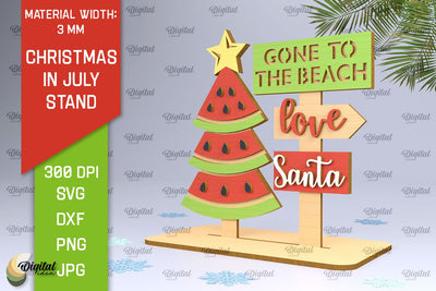 Christmas In July Stand Decor Lasercut. Summer Christmas SVG SVG Evgenyia Guschina 