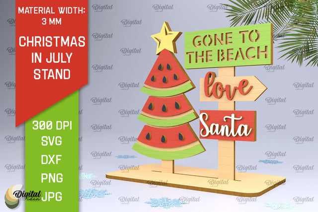Christmas In July Stand Decor Lasercut. Summer Christmas SVG SVG Evgenyia Guschina 