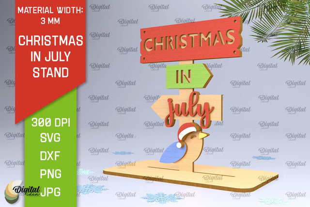 Christmas In July Stand Decor Lasercut. Summer Christmas SVG SVG Evgenyia Guschina 