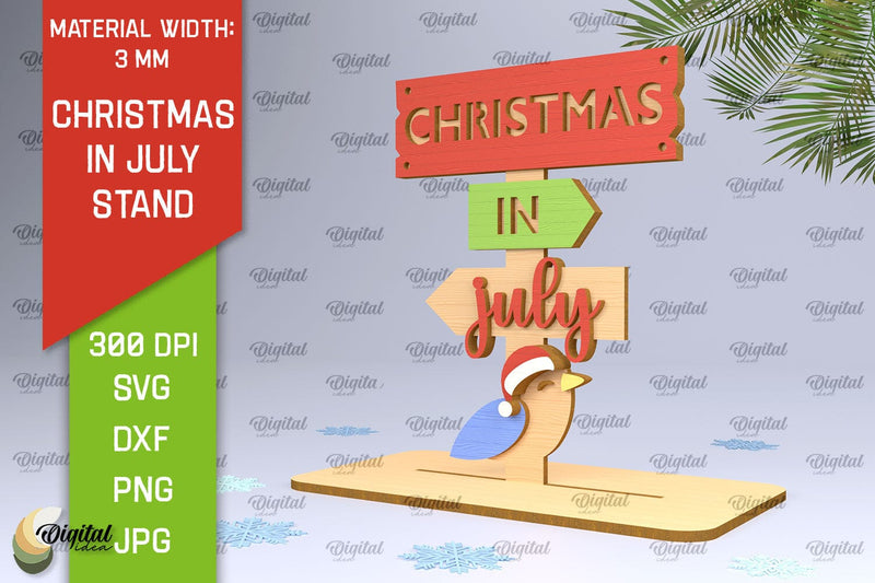 Christmas In July Stand Decor Lasercut. Summer Christmas SVG SVG Evgenyia Guschina 