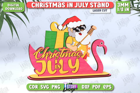 Christmas in July Stands Laser Cut Bundle | Summer Design | Summer Christmas | CNC Files SVG The T Store Design 