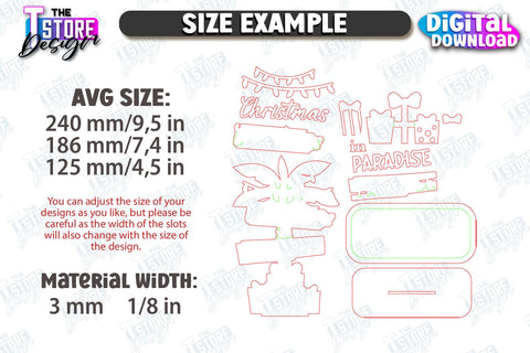 Christmas in July Stands Laser Cut Bundle | Summer Design | Summer Christmas | CNC Files SVG The T Store Design 