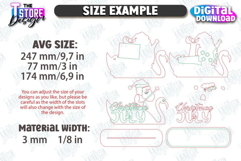 Christmas in July Stands Laser Cut Bundle | Summer Design | Summer Christmas | CNC Files SVG The T Store Design 