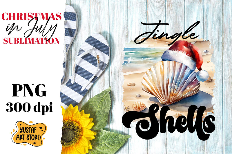 Christmas in July sublimation. Jingle shells. Summer design Sublimation Yustaf Art Store 