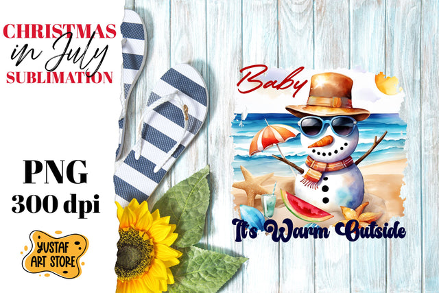 Christmas in July sublimation. Sandman on the beach Sublimation Yustaf Art Store 