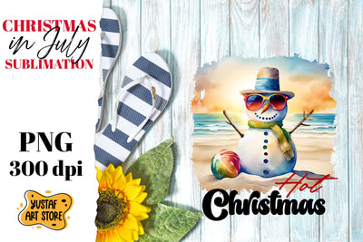 Christmas in July sublimation. Sandman on the beach Sublimation Yustaf Art Store 