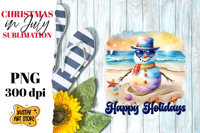 Christmas in July sublimation. Sandman on the beach Sublimation Yustaf Art Store 