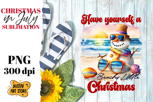 Christmas in July sublimation. Sandman on the beach Sublimation Yustaf Art Store 