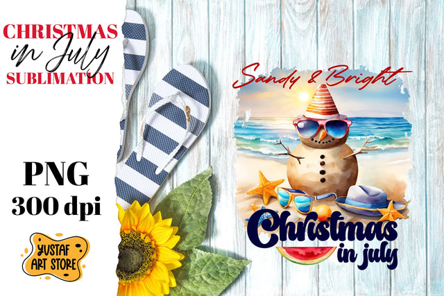 Christmas in July sublimation. Sandman on the beach Sublimation Yustaf Art Store 