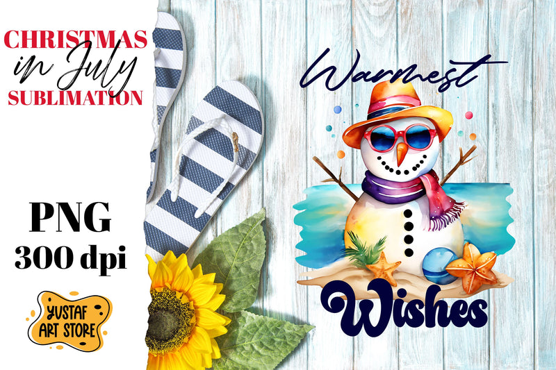 Christmas in July sublimation. Sandman on the beach Sublimation Yustaf Art Store 