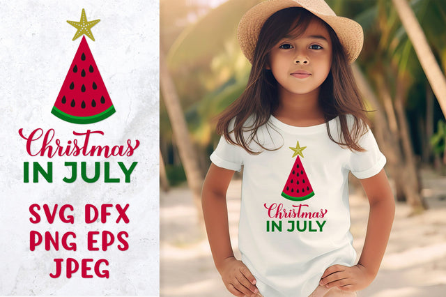 Christmas in July. Watermelon SVG. Summer quote shirt design SVG LaBelezoka 