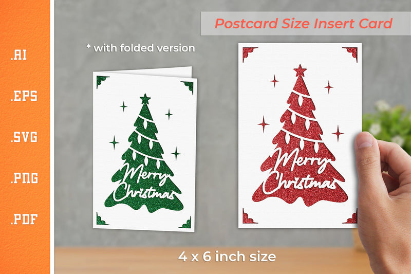 Christmas Insert Card Paper Cut SVG 1 - Postcard Size SVG Slim Studio 