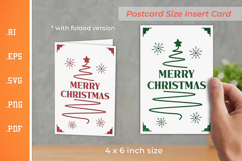 Christmas Insert Card Paper Cut SVG 2 - Postcard Size SVG Slim Studio 