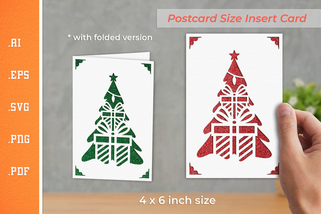 Christmas Insert Card Paper Cut SVG 3 - Postcard Size SVG Slim Studio 