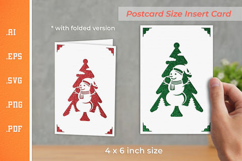 Christmas Insert Card Paper Cut SVG 4 - Postcard Size SVG Slim Studio 