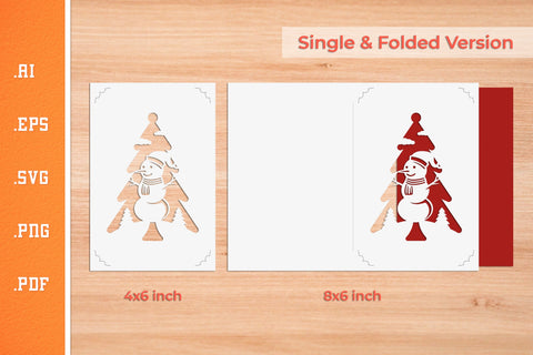 Christmas Insert Card Paper Cut SVG 4 - Postcard Size SVG Slim Studio 