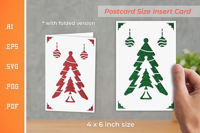 Christmas Insert Card Paper Cut SVG 5 - Postcard Size SVG Slim Studio 