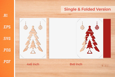 Christmas Insert Card Paper Cut SVG 5 - Postcard Size SVG Slim Studio 