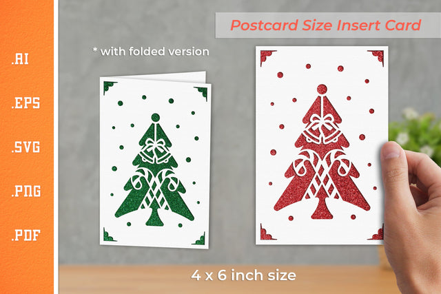 Christmas Insert Card Paper Cut SVG 6 - Postcard Size SVG Slim Studio 