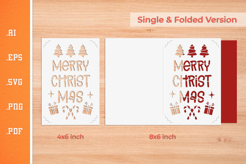Christmas Insert Card Paper Cut SVG 7 - Postcard Size SVG Slim Studio 
