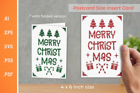 Christmas Insert Card Paper Cut SVG 7 - Postcard Size SVG Slim Studio 