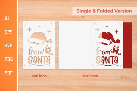 Christmas Insert Card Paper Cut SVG 8 - Postcard Size SVG Slim Studio 
