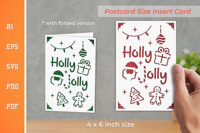 Christmas Insert Card Paper Cut SVG 9 - Postcard Size SVG Slim Studio 
